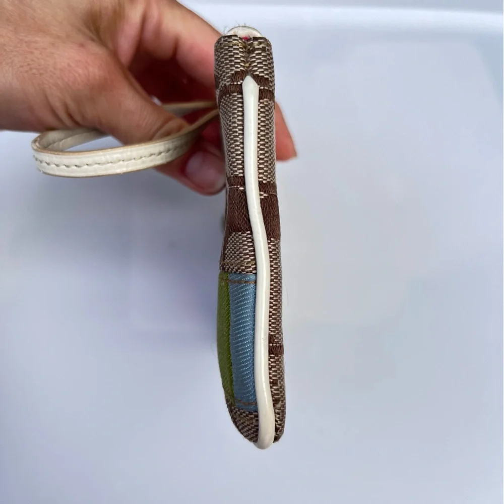 Coach Wristlet signature stripe color block